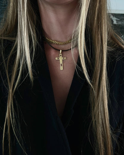 18k gold cross