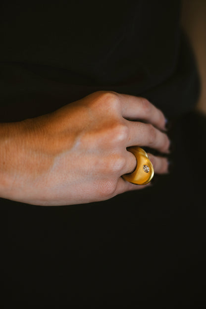 GOLDEN EGG DIAMOND RING