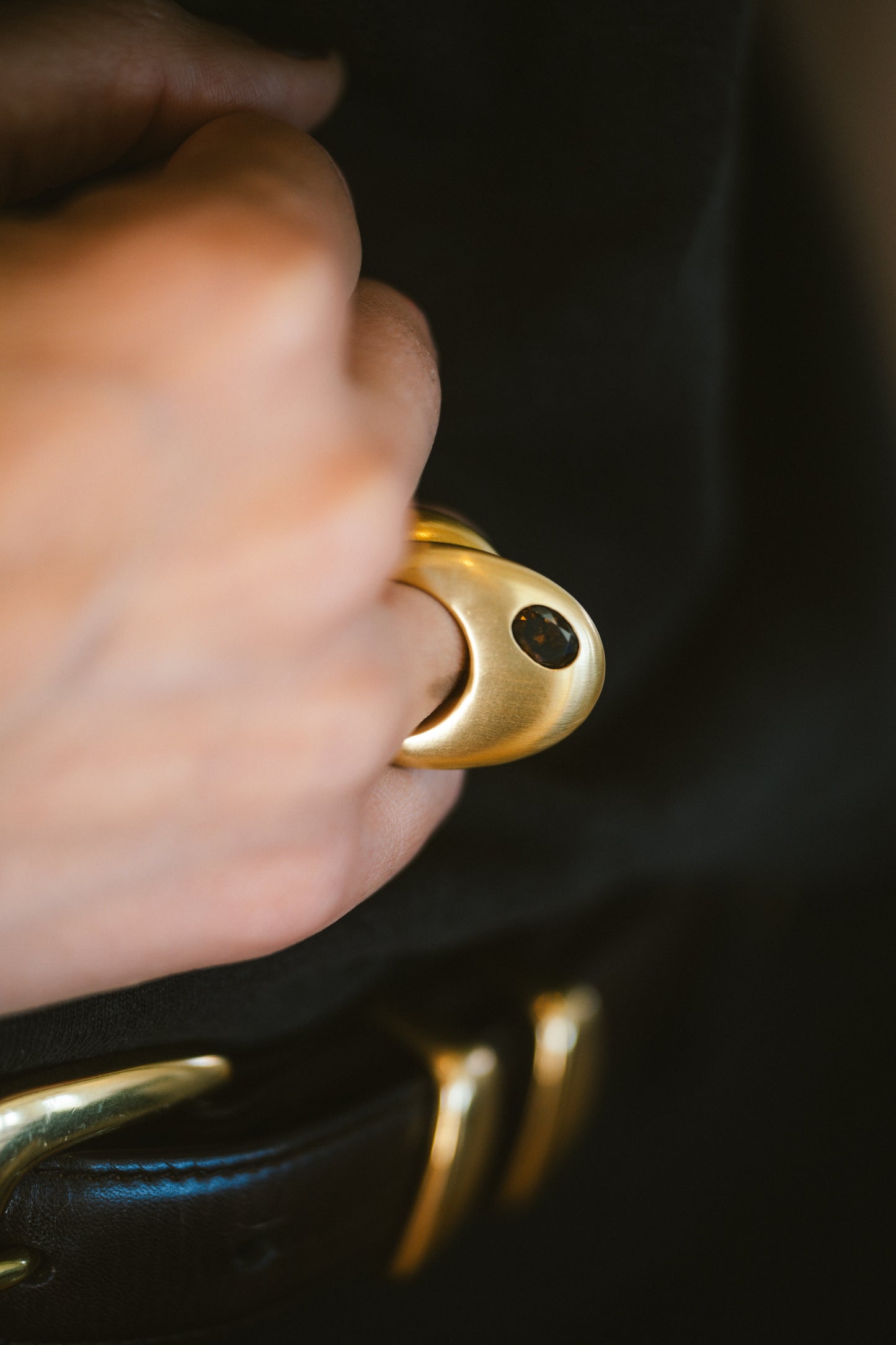 GOLDEN EGG COGNAC DIAMOND RING