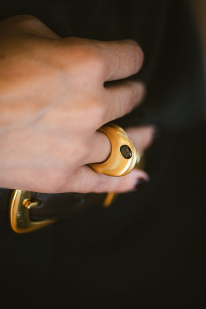 GOLDEN EGG COGNAC DIAMOND RING