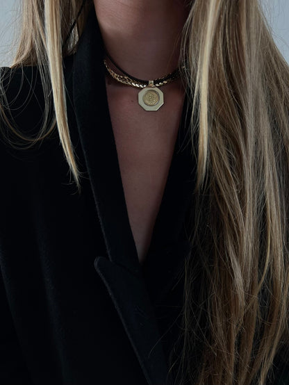 18k mexican gold coin pendant