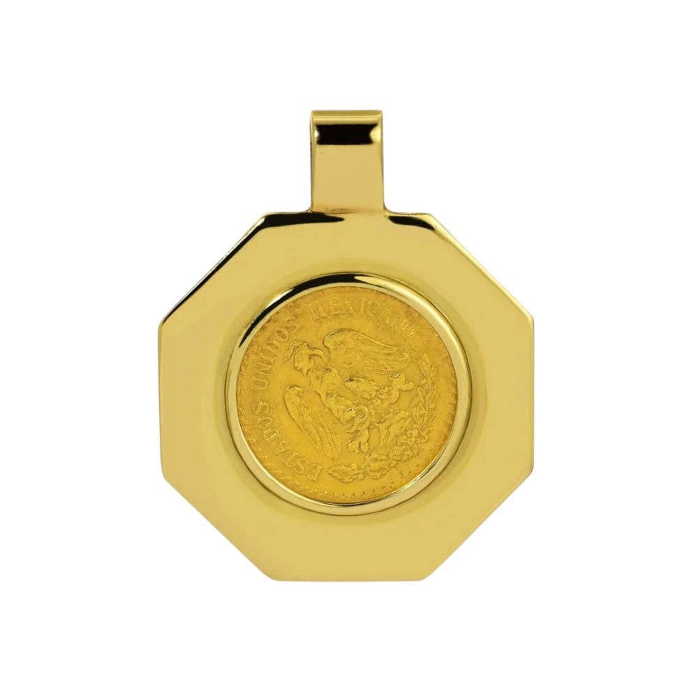 VINTAGE MEXICAN GOLD COIN PENDANT
