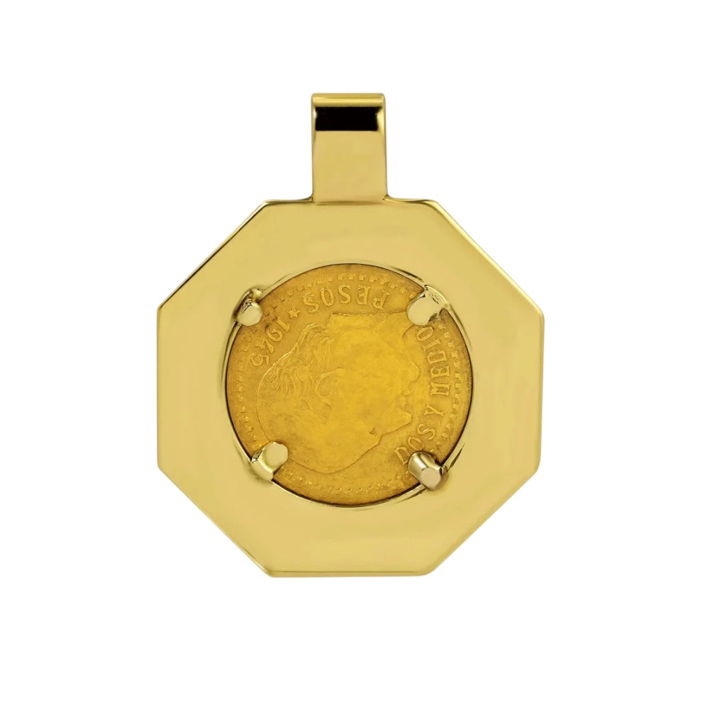 VINTAGE MEXICAN GOLD COIN PENDANT