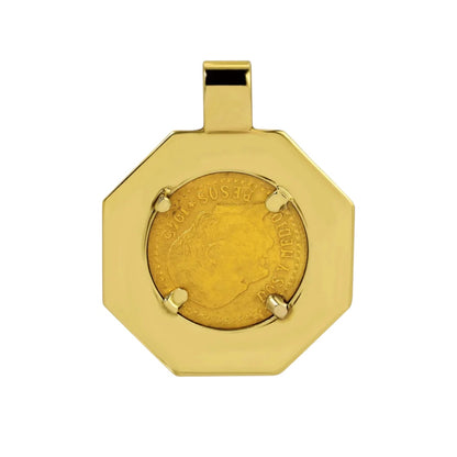 VINTAGE MEXICAN GOLD COIN PENDANT
