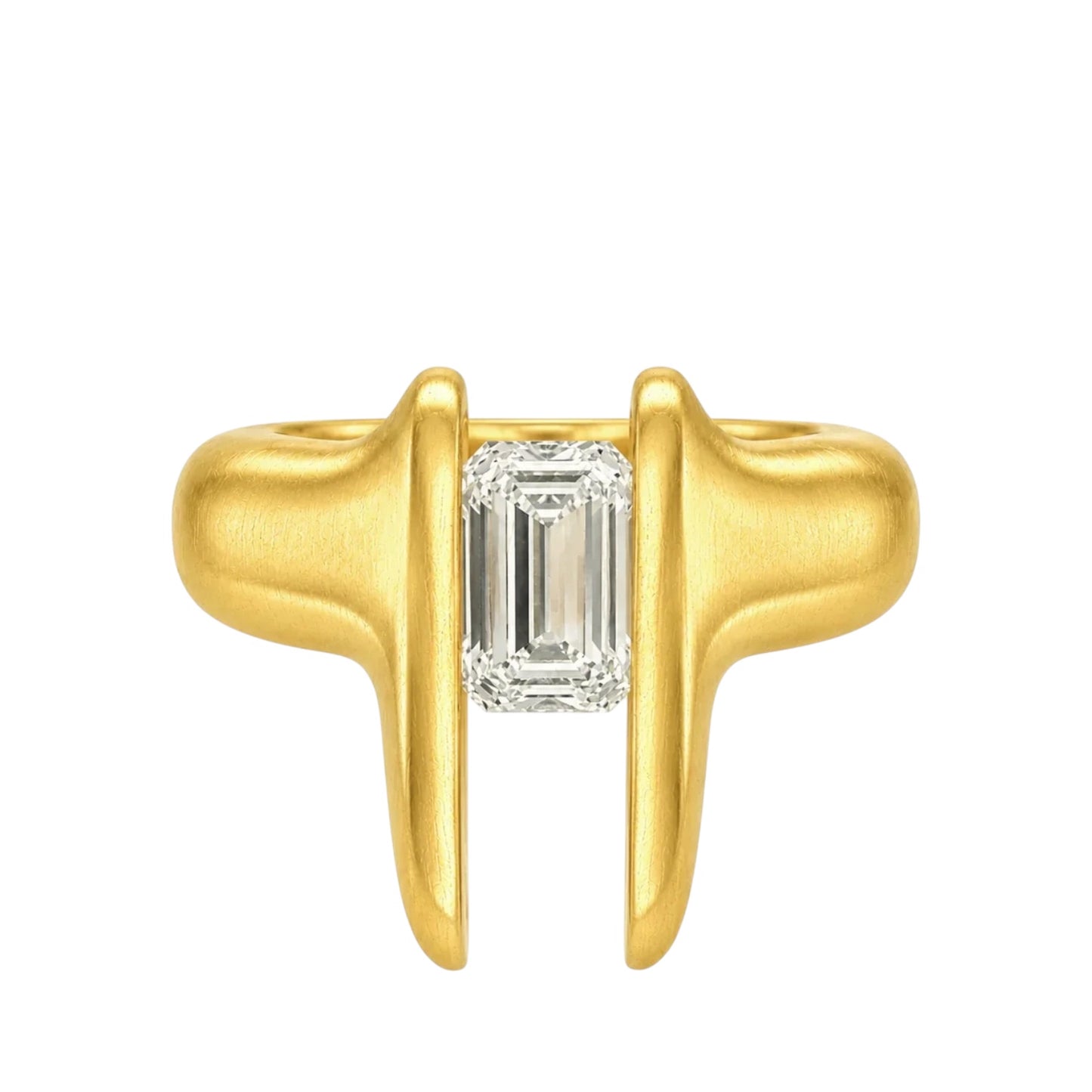 TUSKS EMERALD CUT DIAMOND RING