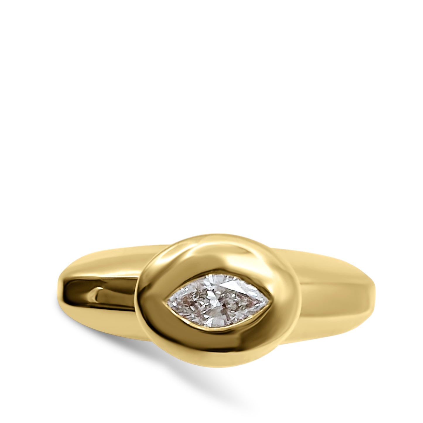 botella diamond ring in solid 18K yellow gold 