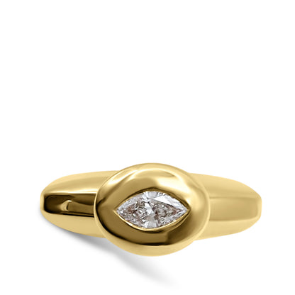 botella diamond ring in solid 18K yellow gold 