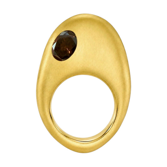 GOLDEN EGG COGNAC DIAMOND RING