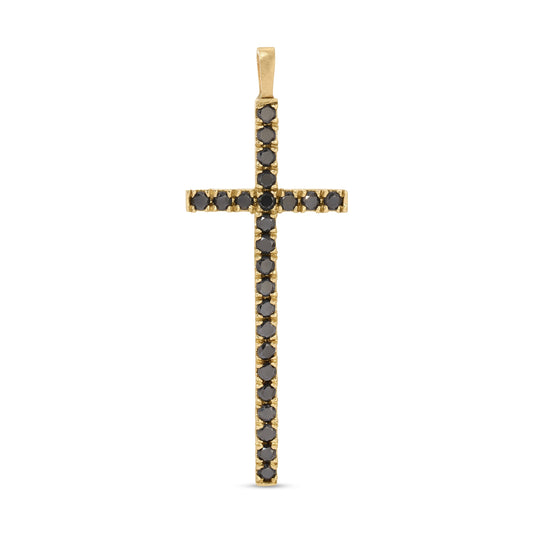 black diamond cross pendant