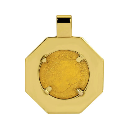 VINTAGE MEXICAN GOLD COIN PENDANT