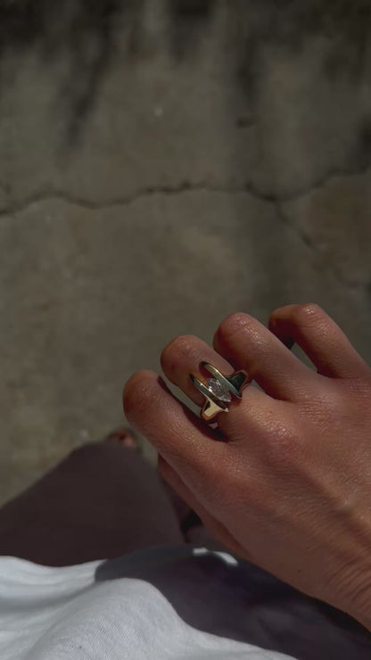 TUSKS MARQUISE DIAMOND RING