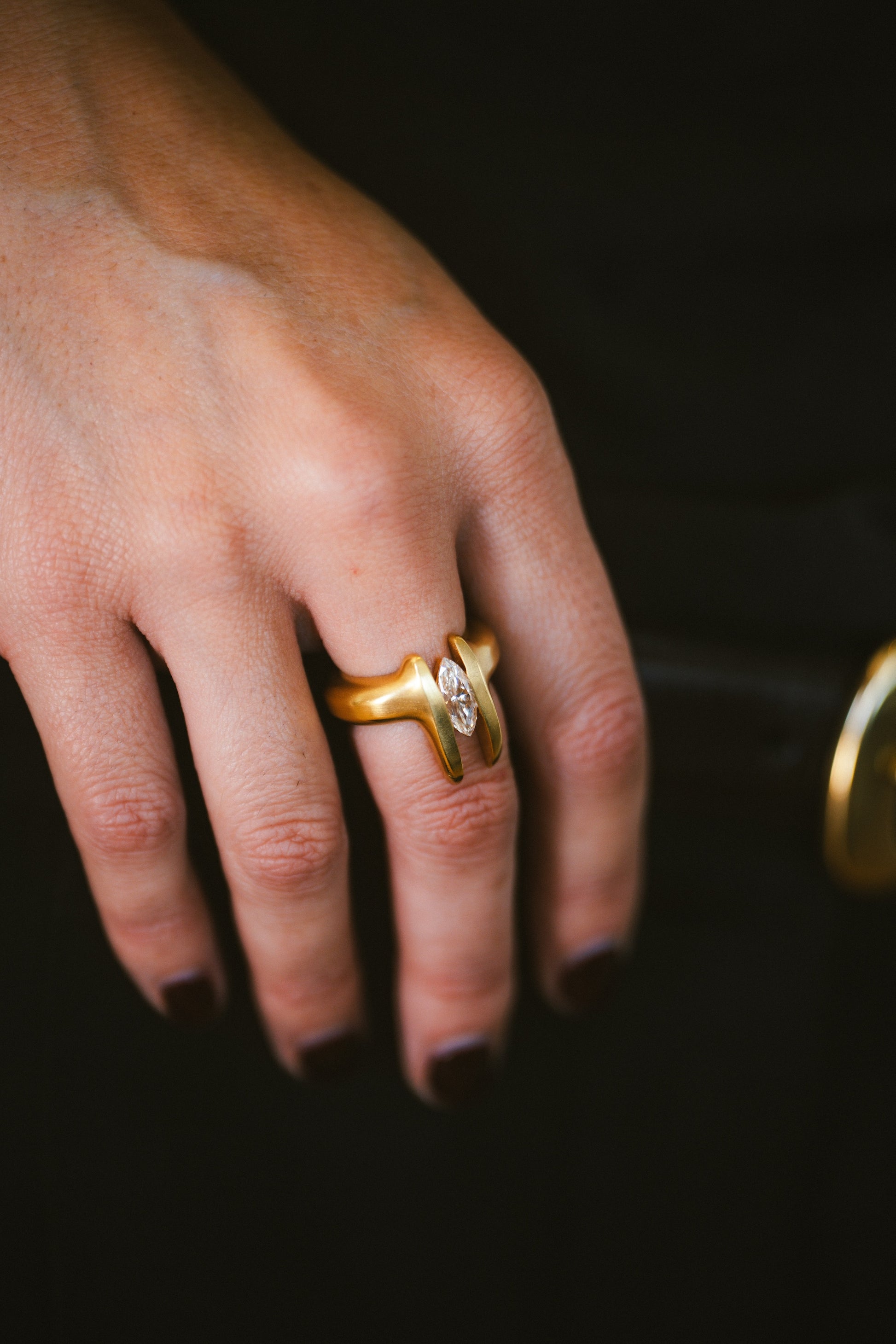 tusks marquise diamond ring
